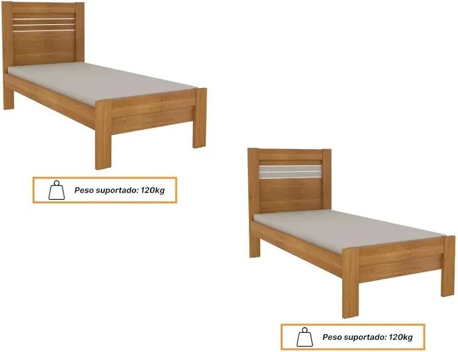 Cama tradicional solteiro com cabeceira moderna peça nova  - Foto 5