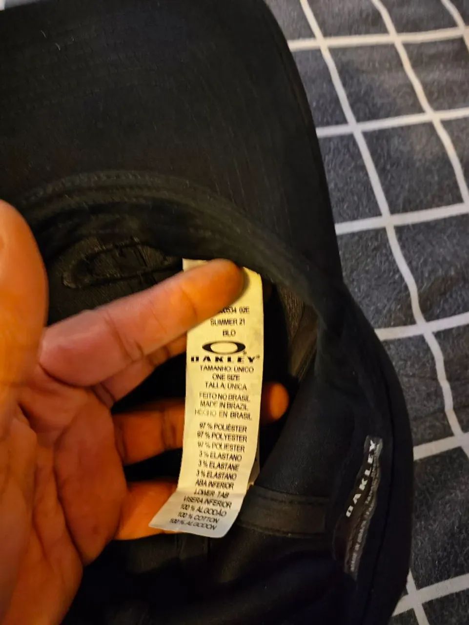 Boné Oakley elipse bark 6 panel aba curva preto. - Foto 4