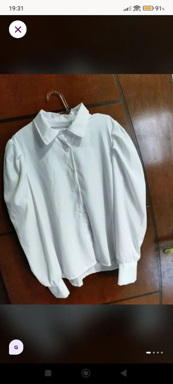Camisa feminina branca G