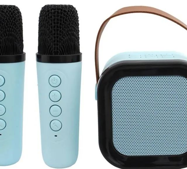 Caixinha de som bluetooth com 2 Microfones  - Foto 2