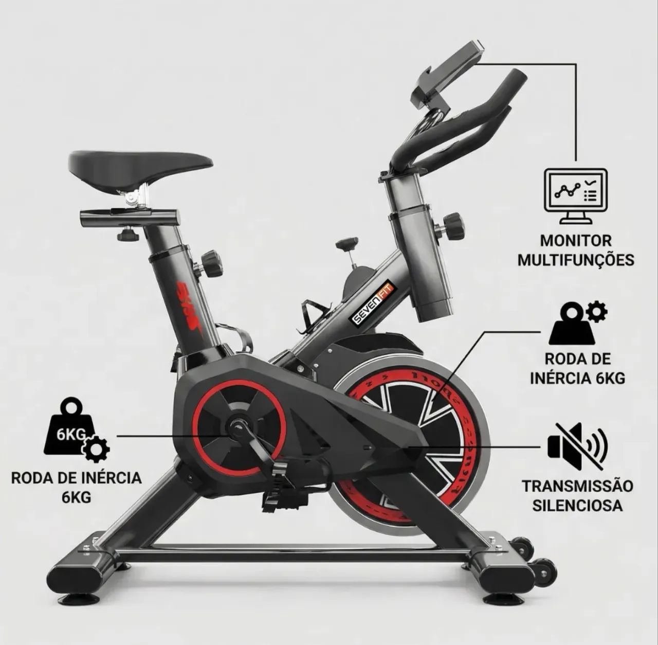 Bicicleta Ergométrica Spinning Sevenfit - Foto 2