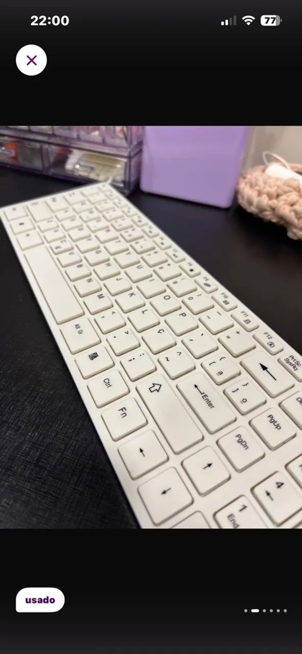 Teclado sem fio Lebox branco - Foto 2