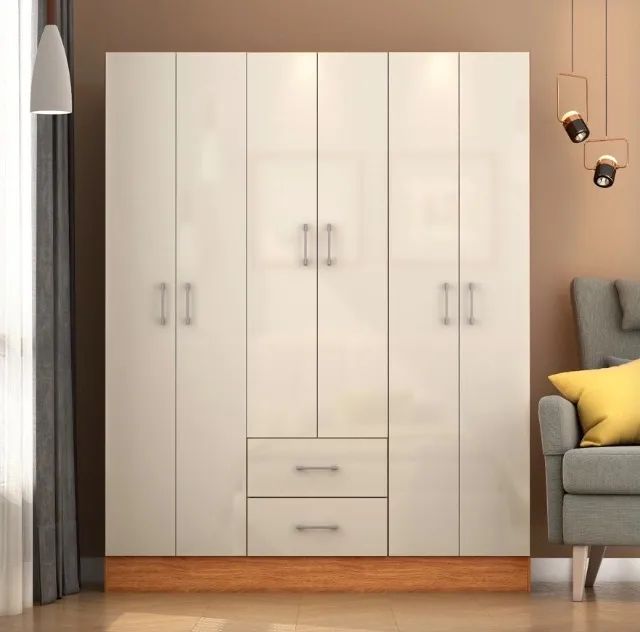 Guarda Roupa Caribe Flex 6 Portas Cinamomo com Off White - Foto 2