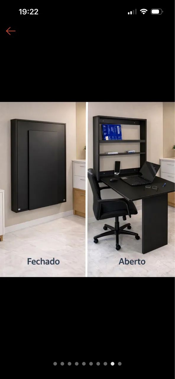 Mesa retrátil cinza  - Foto 5