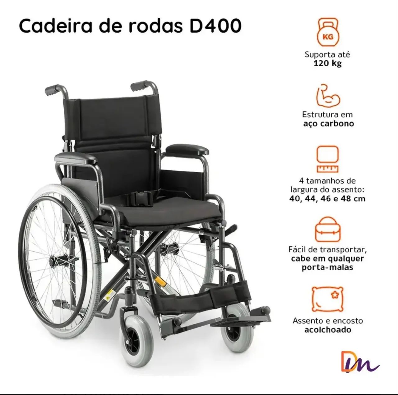 Cadeira de rodas - D 400 Dellamed  - Foto 5