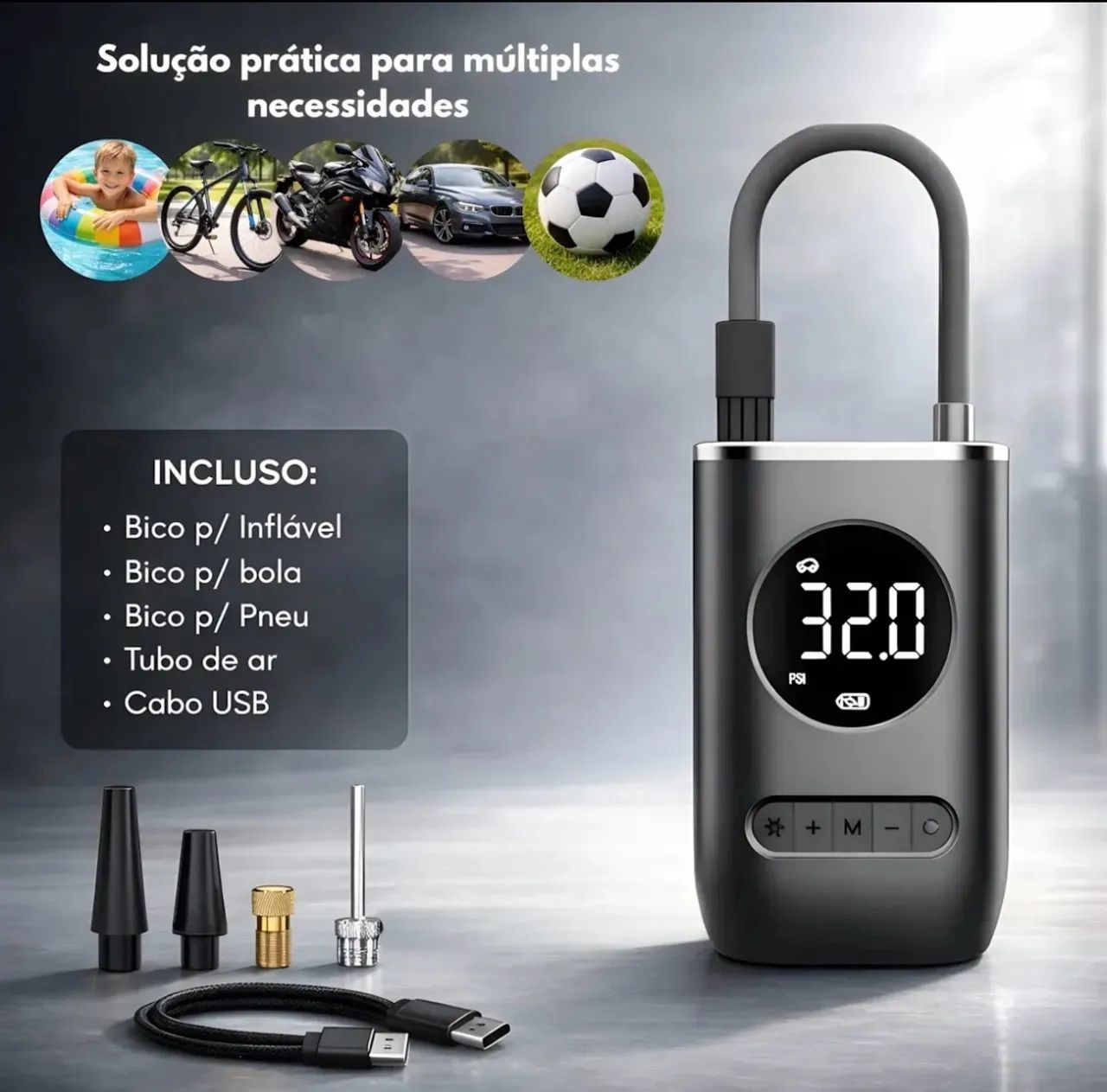 MINI COMPRESSOR DE AR PORTÁTIL  PREMIUM  - Foto 3