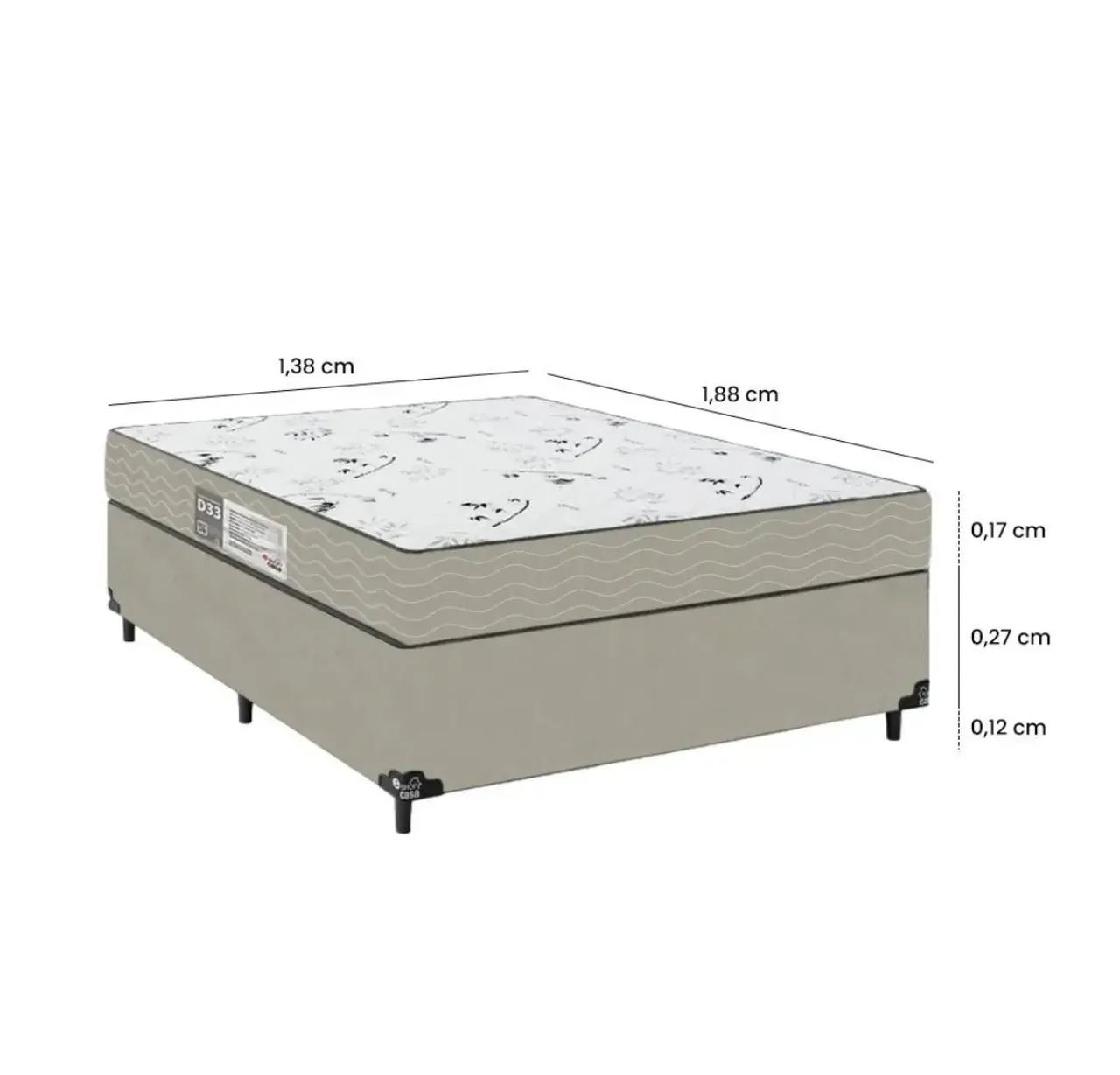 Cama de casal com colchão molas ensacadas