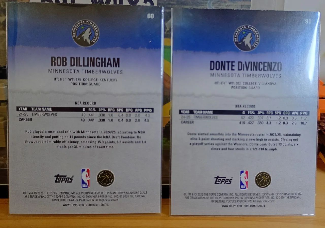 4 cards nba topps signature class - wolves - Foto 4
