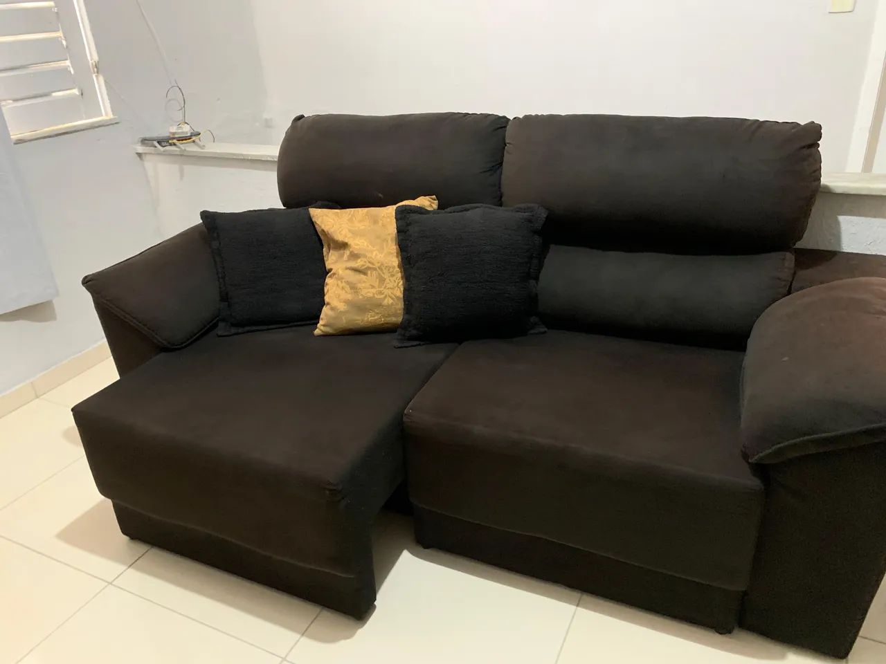 SOFÁ RECLINÁVEL PRETO - Foto 3