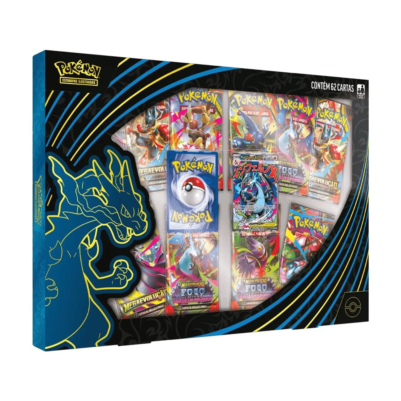 Box Coleção Mega Charizard X EX - Pokémon TCG | Original COPAG