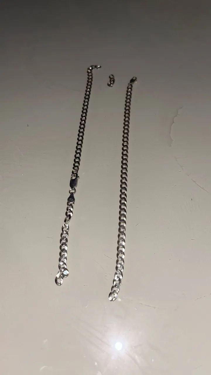  pulseira de prata 5mm duas unidades - Foto 2