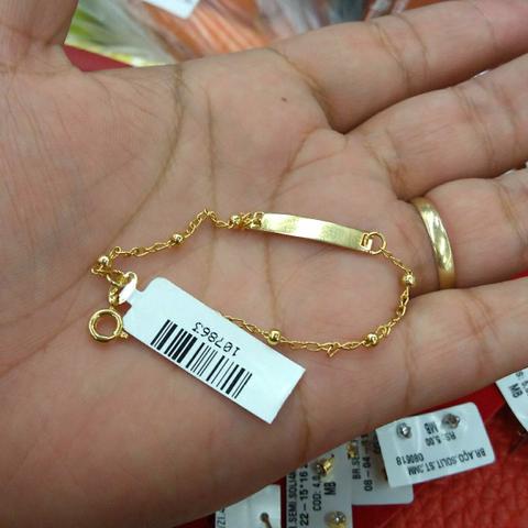 Pulseira infantil menina banhado a ouro