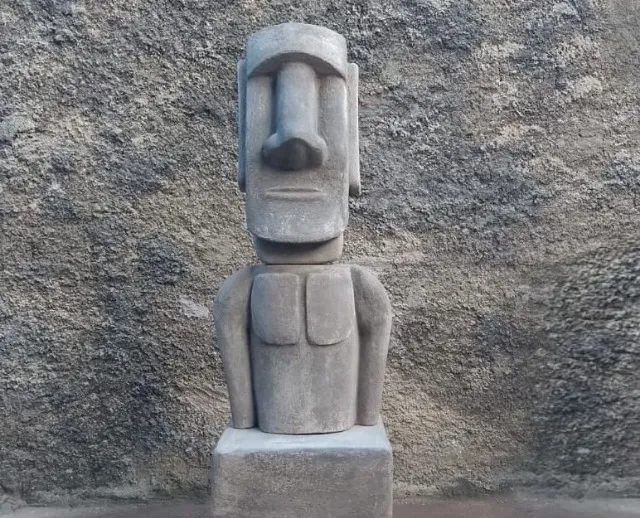 Meme Cara De Pedra Moai 14 Cm Escultura Decorativa Resina