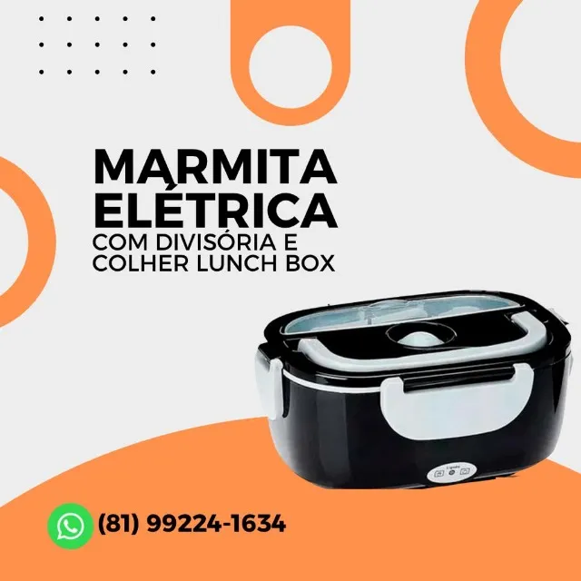 Marmita termica eletrica com divisoria e tomada come comida