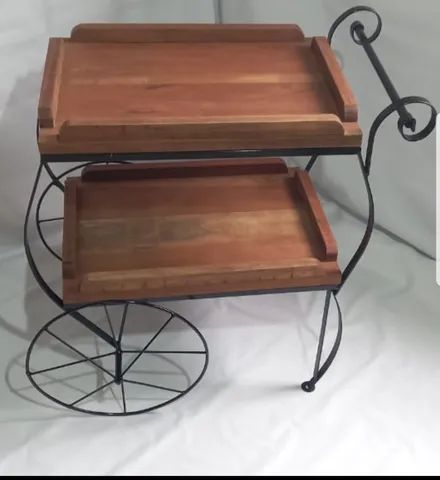 Carrinho de chá mesa rústico 