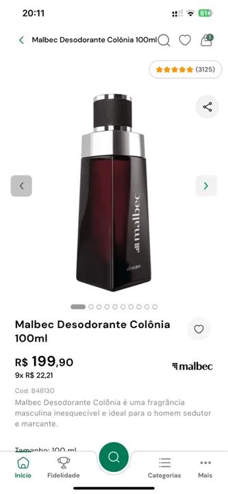 Malbec Tradicional original e lacrado Boticário 