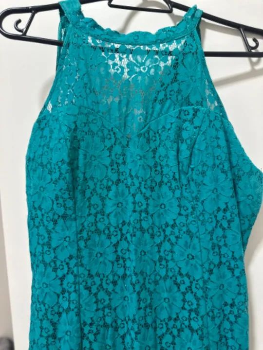Vestido azul Turquesa rendado  - Foto 2