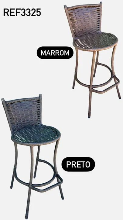 Banqueta alta de fibra sintética 