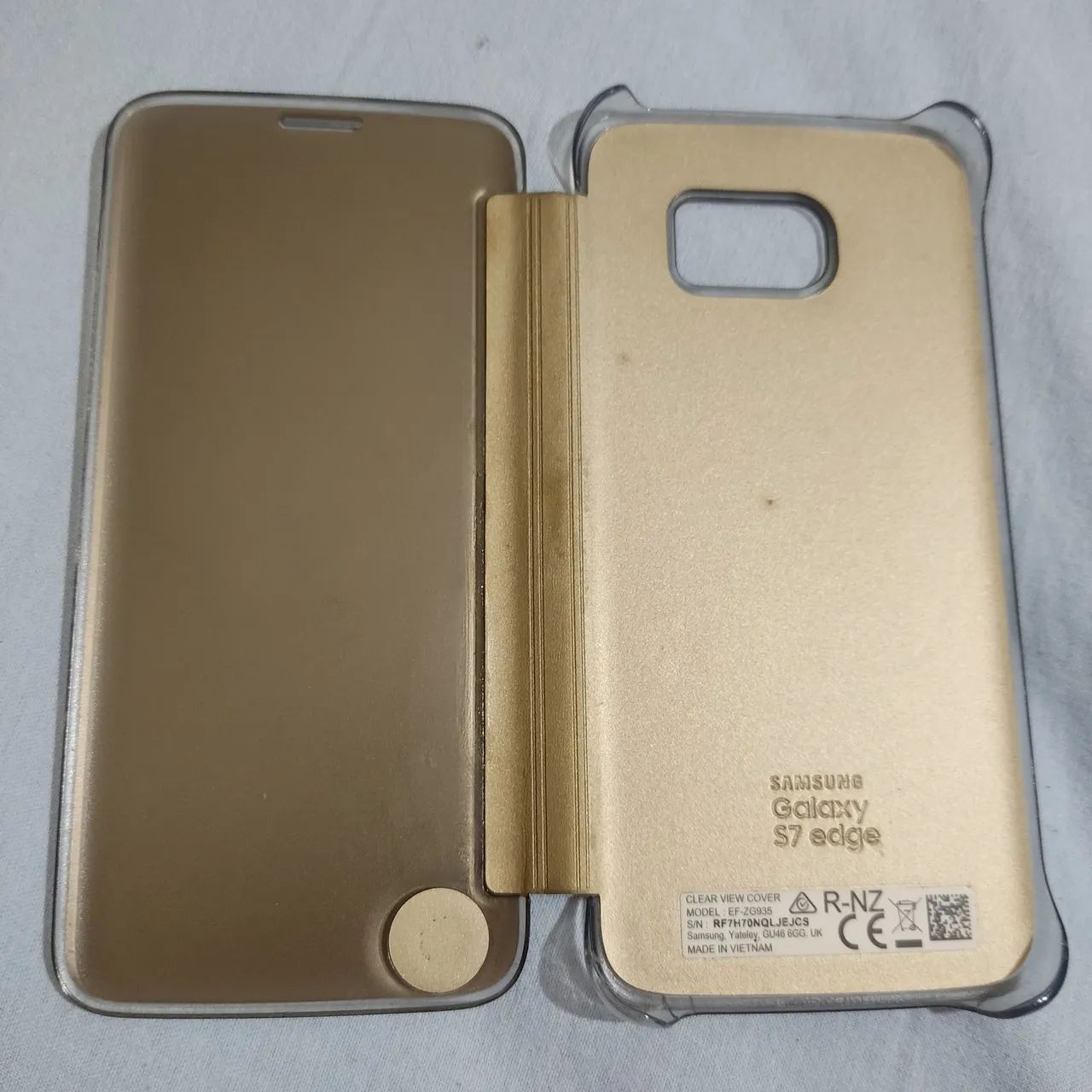 Capinha para Samsung Galaxy S7 edge Dourada clear view cover - Foto 2