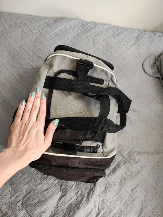 Bolsa Puma Cinza e Preta Pequena - Foto 3