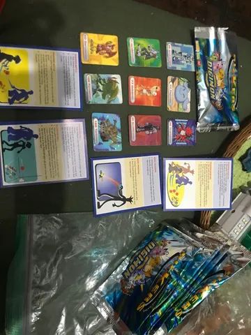 LOTE Digimon Pickers 2000 Magic Box com 10 mini cartas - Foto 3