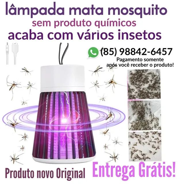 Lâmpada uv mata mosquito dengue pernilongos mosca repelente 