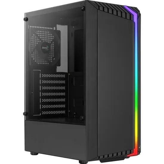Gabinete Gamer Aerocool Bionic Black Com Led Rgb Frontal *Com 1 Fan Sem Led* - WZetta