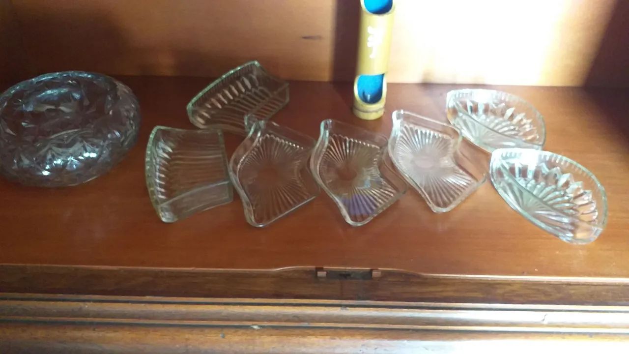 Jogo  Antigo aço inox 316L + petissquriras de cristal dos anos 60 - Foto 5