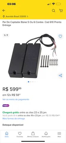 Kit par captadores + ponte para baixo de 6 cordas!!! - Foto 5