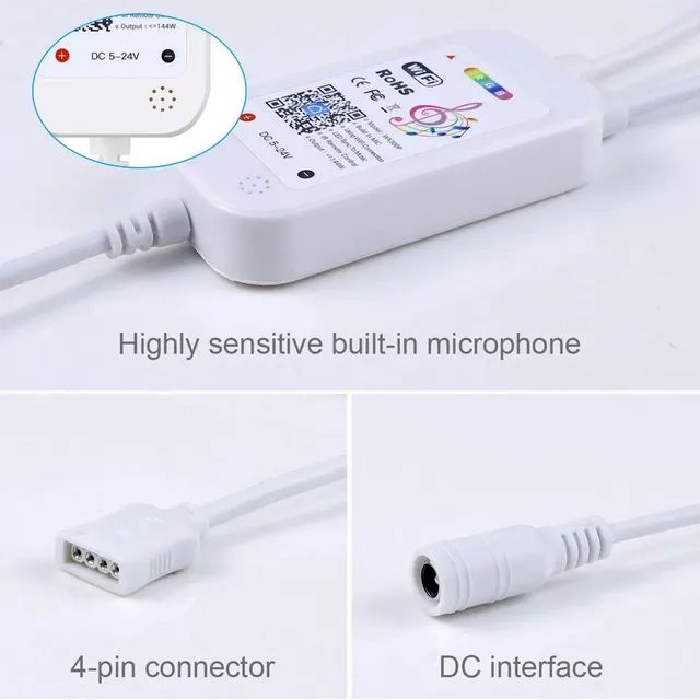 Controladora de Fitas de Led Wi-fi Tuya, Compatível com Alexa  - Foto 5