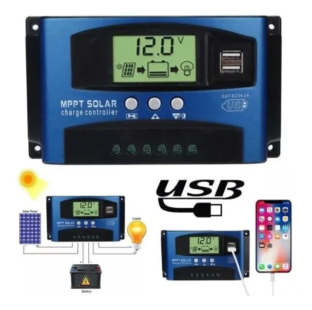  Controlador de carga mppt 20 am c/display Kaual - Foto 2