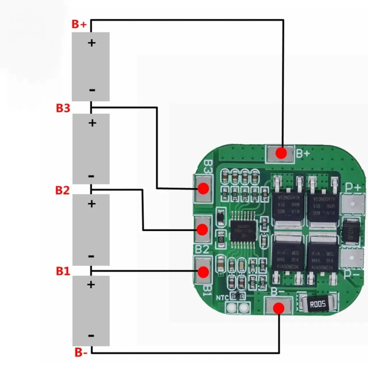 Placa de proteção/carregamento BMS 4s 20a 14.8v 16.8v Li-ion 18650 cel - Foto 2