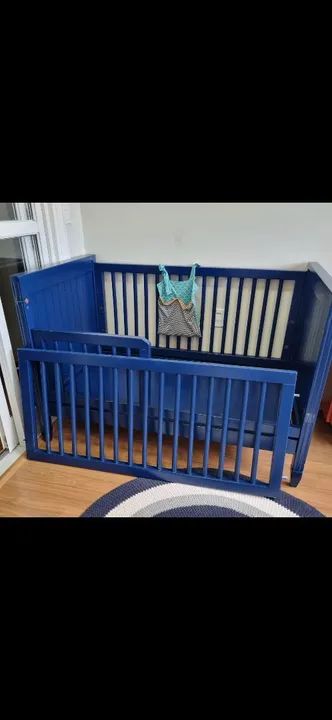 Berço Azul Vira Mini Cama - Foto 6