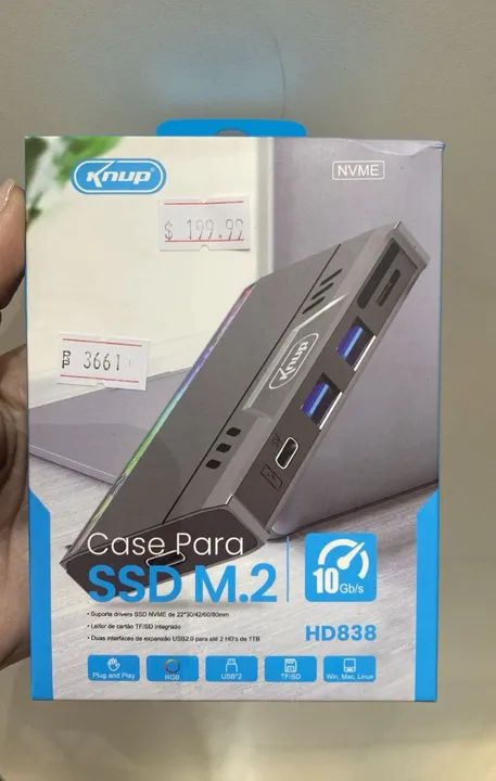 Case Para SSD M2 Com USB 3.0 E Type C -Knup HD838 - Loja Coimbra Computadores Entregamos
