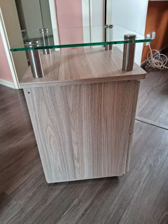 Mesa de Cabeceira MDF 2 Gavetas - Foto 4