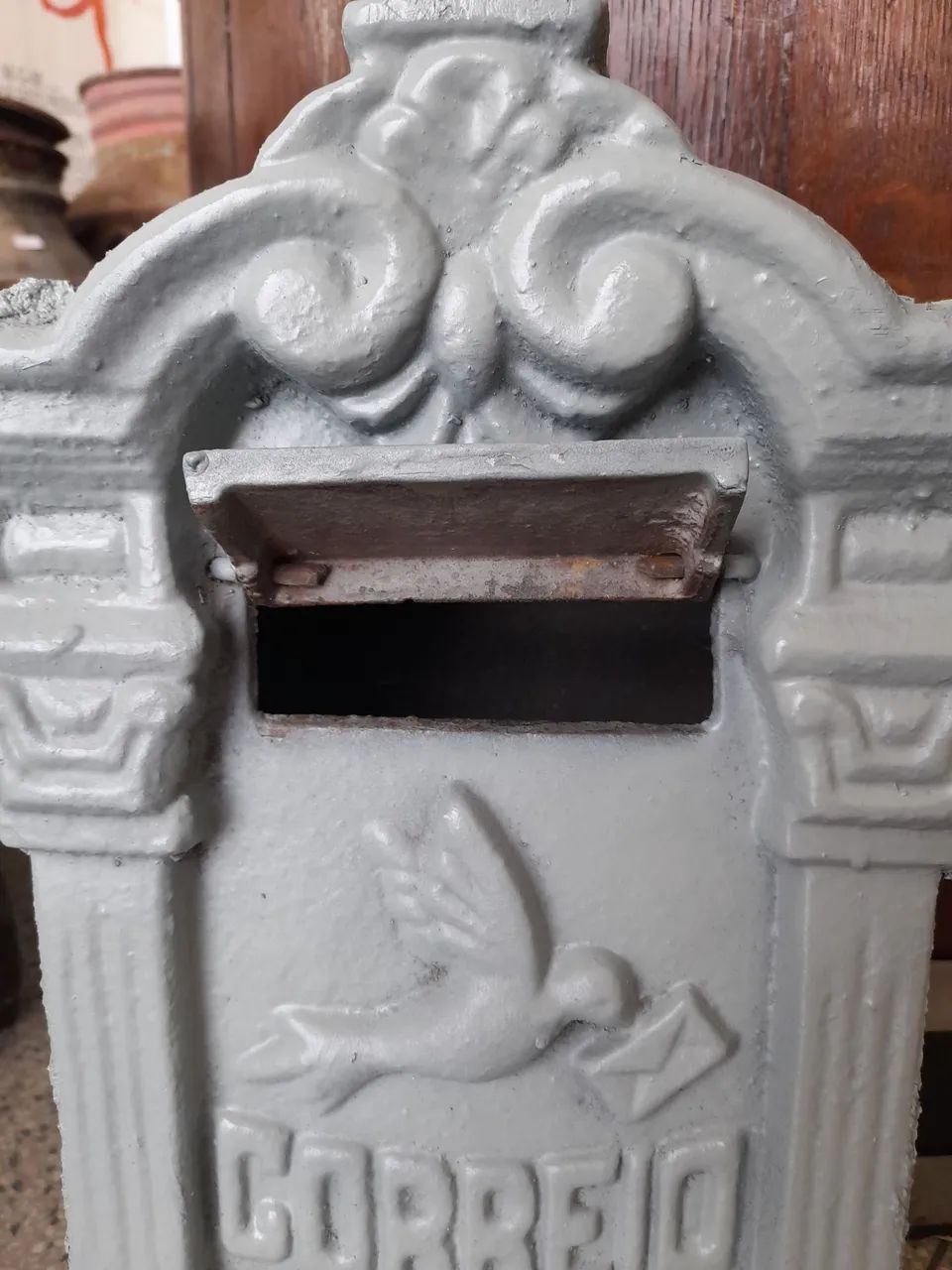 Caixa de correio de ferro fundido antiga - Foto 3