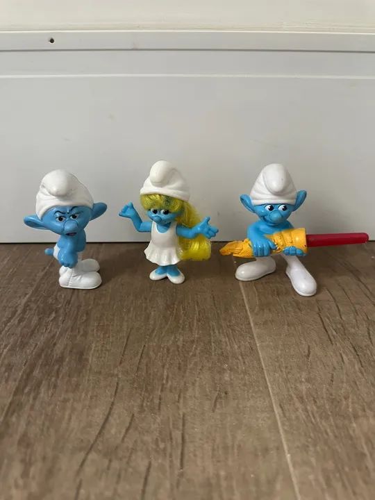 brinquedos bonecos mcdonalds Os Smurfs - 3 unidades