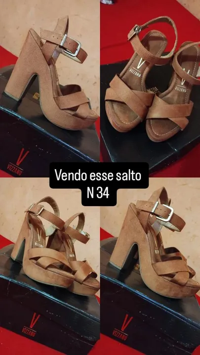Sandália Salto Alto Marrom