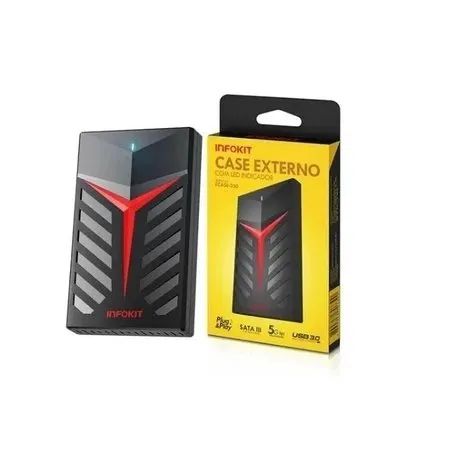  Lacrado Case para HD de 2.5 polegadas SATA USB 3.0 LED INFOKIT - Foto 2