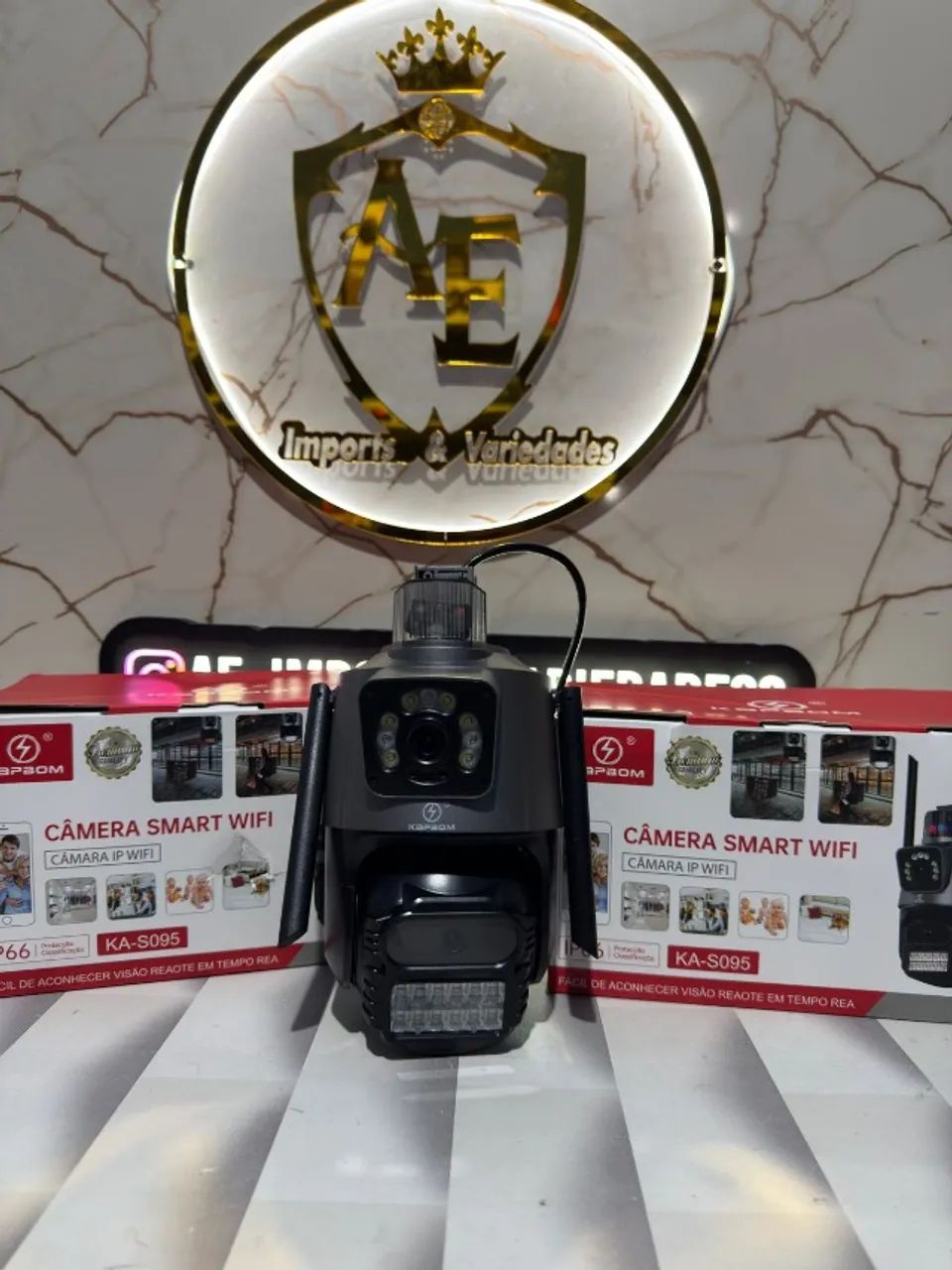 camera segurança wifi dupla imagem com sirene - Foto 6