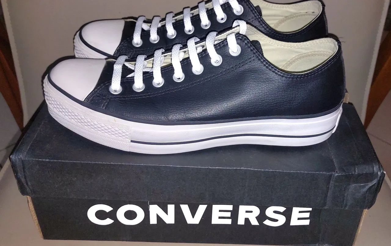 TÊNIS ALL STAR CONVERSE COURO PLATAFORM NR 42 "ORIGINAL" - Foto 2