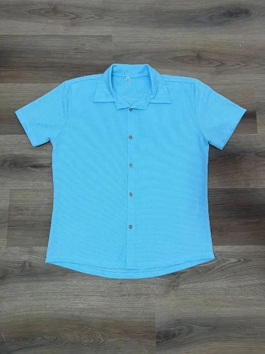 Camisa Botão Manga Curta (Tricot) - Foto 4