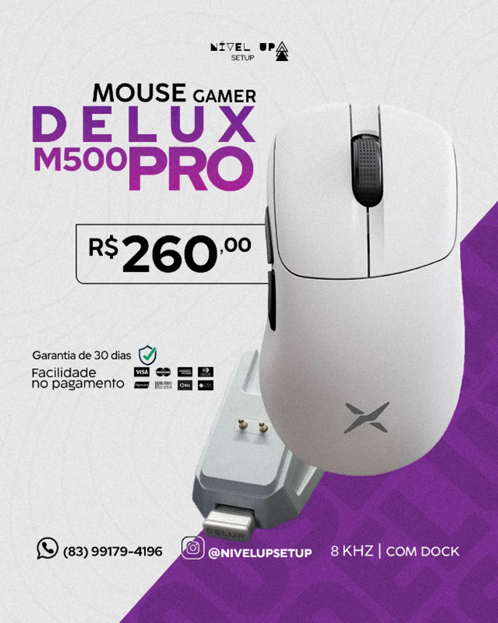 [NOVO] Mouse Delux M500 Pro - R$260