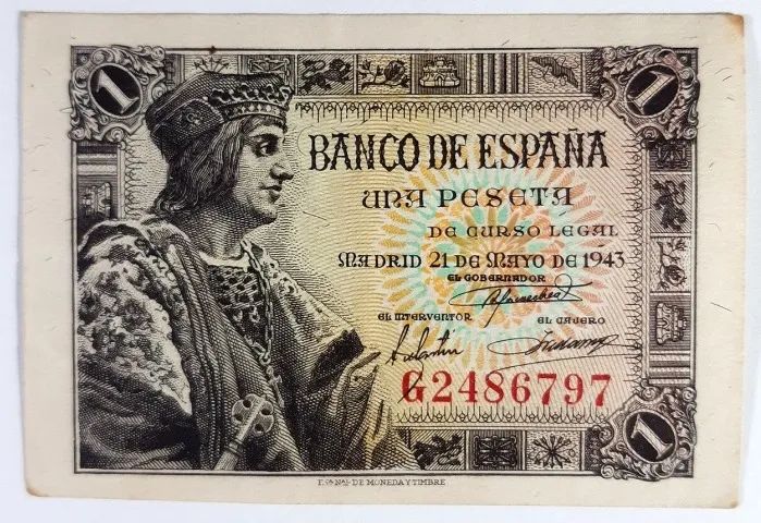 Cédula Una Peseta - Espanha