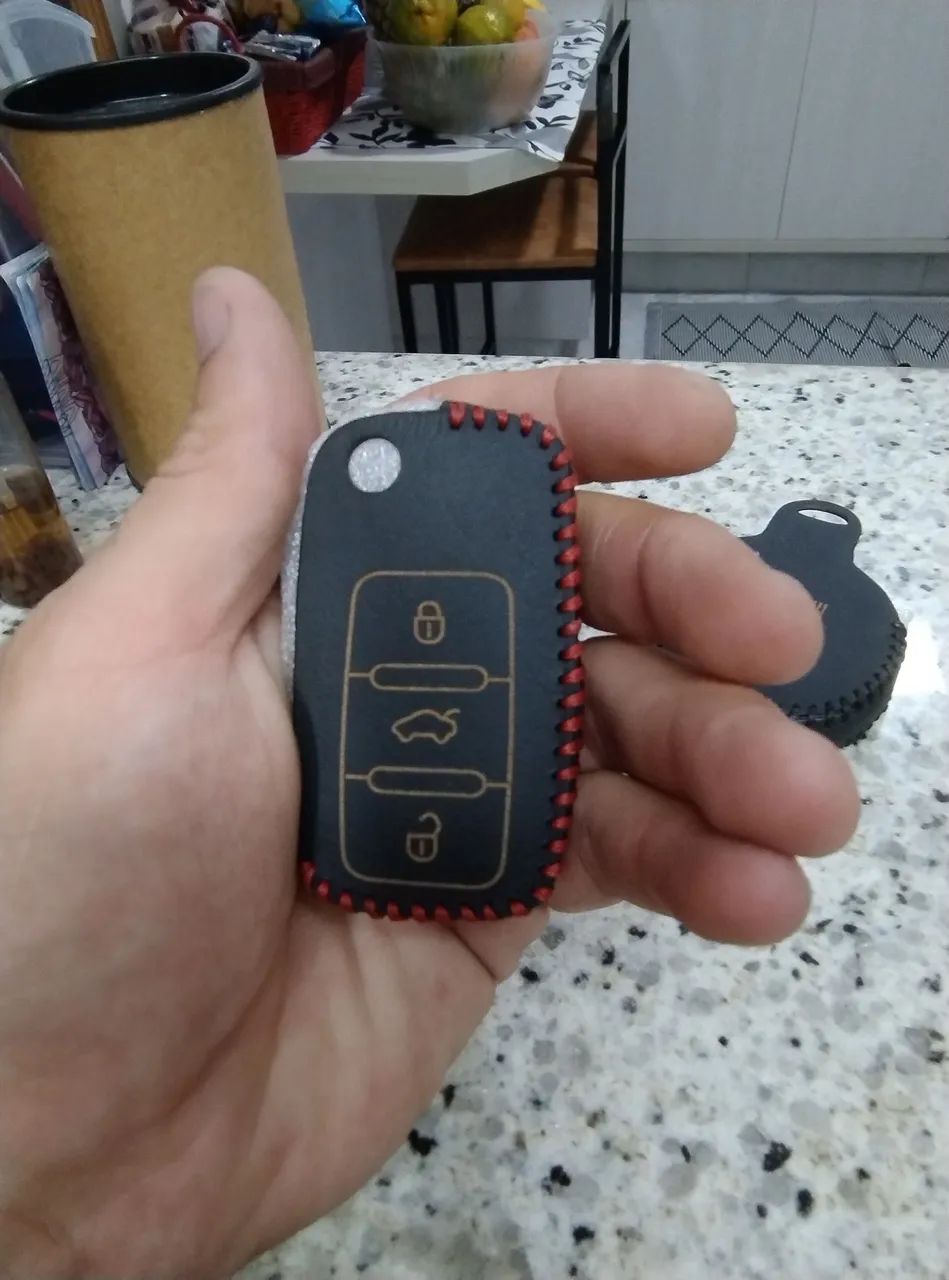 Capa Chave linhaVW gol G6, Voyage, Jetta, Fox em Couro Preto
