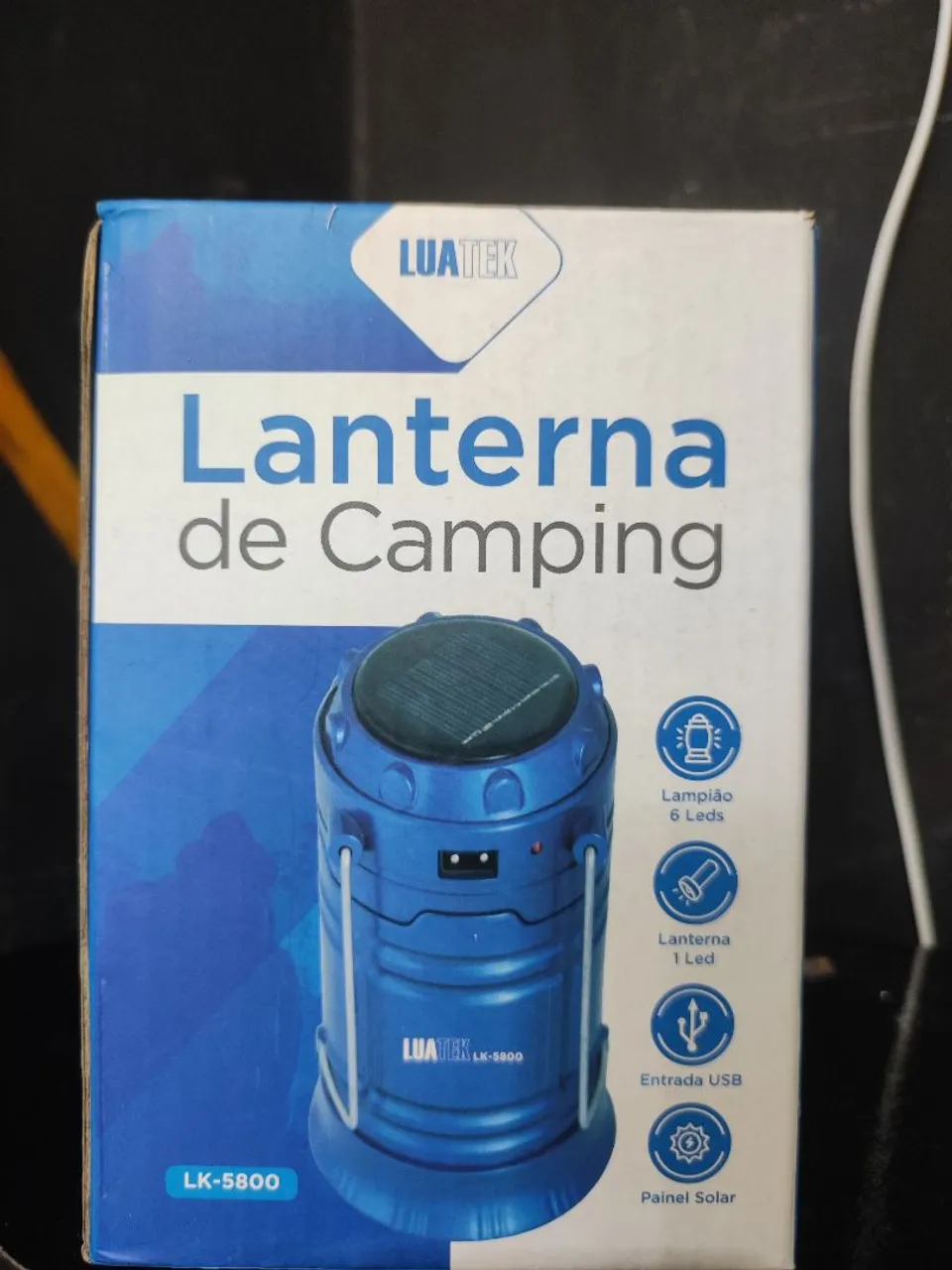 Lanterna de Camping Solar e USB - LUATEK LK-5800