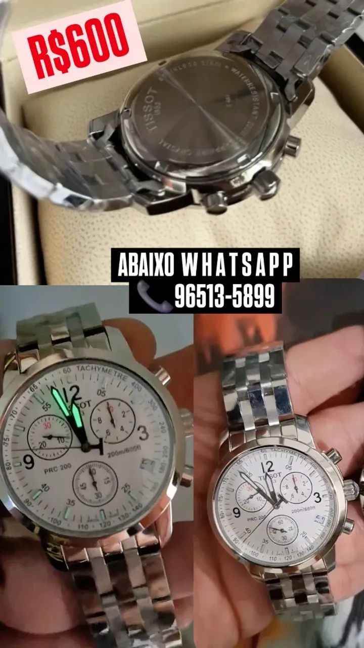 Relógio TISSOT MOSTRADOR BRANCO  - MODELO PRC 200