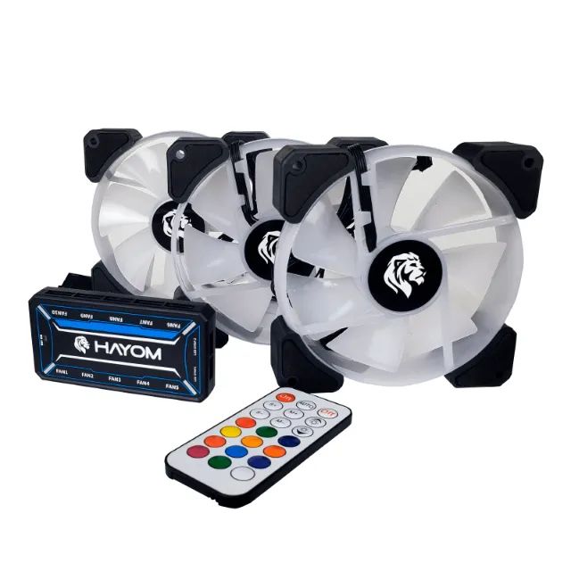 Kit 3 Fan Coolers RGB 12CM + Controlador - FC1306 - Hayom - NOVO - Foto 2