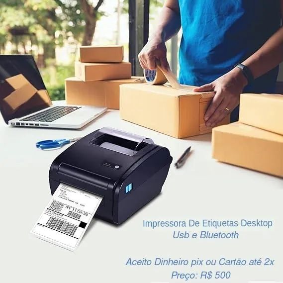 Etiquetas Térmicas Adesivas Vários Tamanhos Funciona Em Impressora Para Etiquetas Térmicas - Foto 6