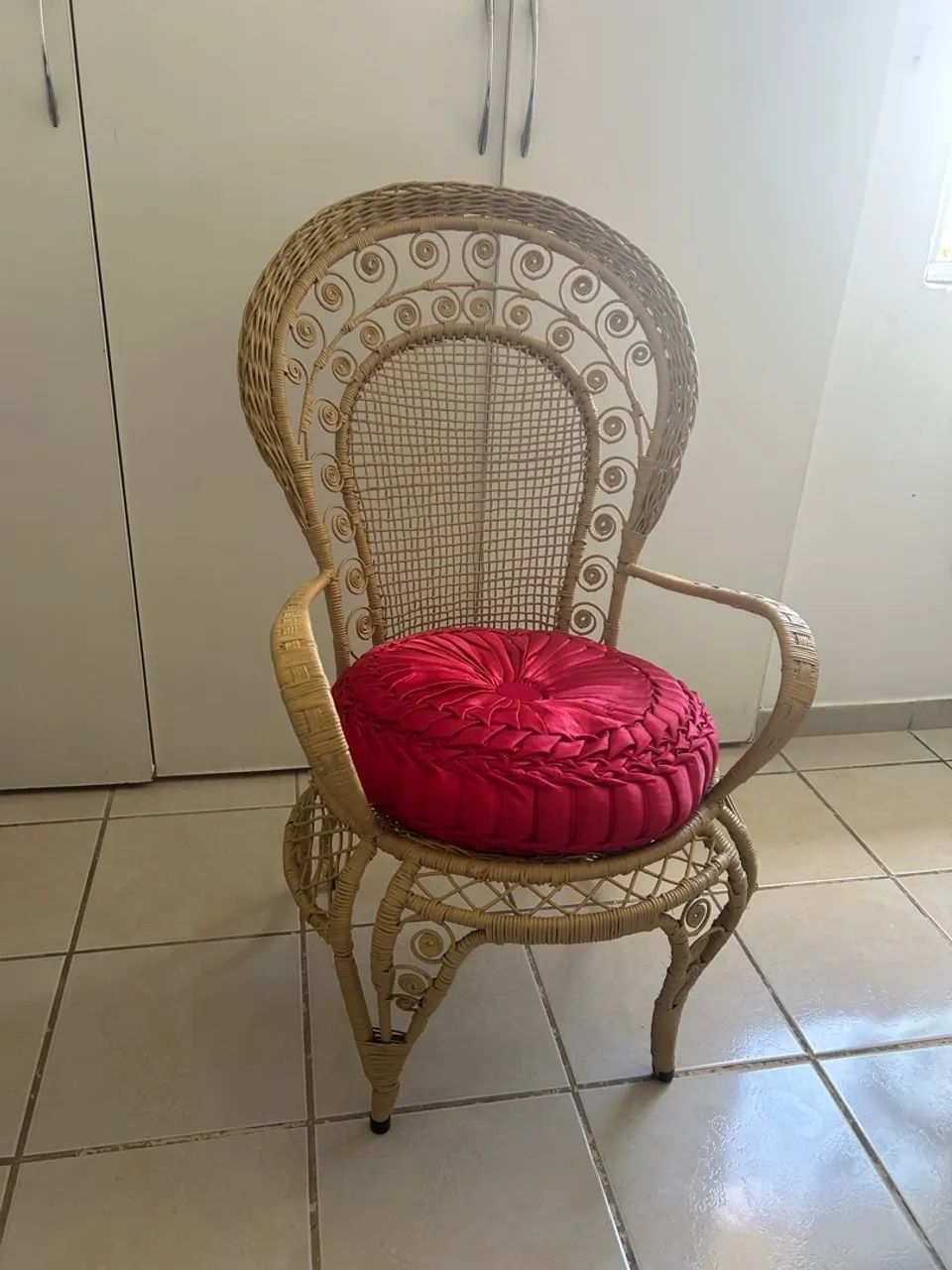 Poltrona de vime estilo vintage